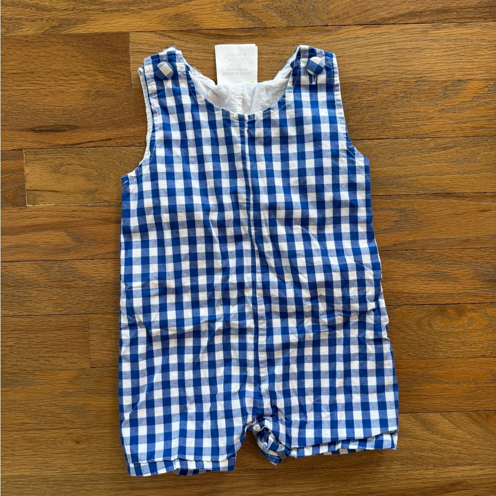 Blue and White Checkered Kids One Piece